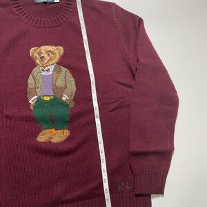 Polo Ralph Lauren Burgundy Bear Crewneck Sweater